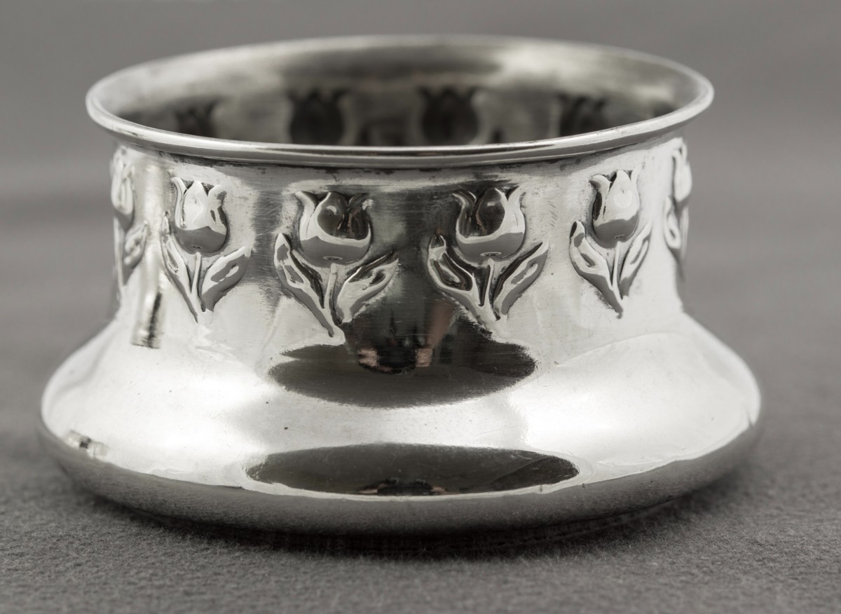 Pair Antique Art Nouveau Hallmarked Sterling Silver Jars / Pots by John Rose