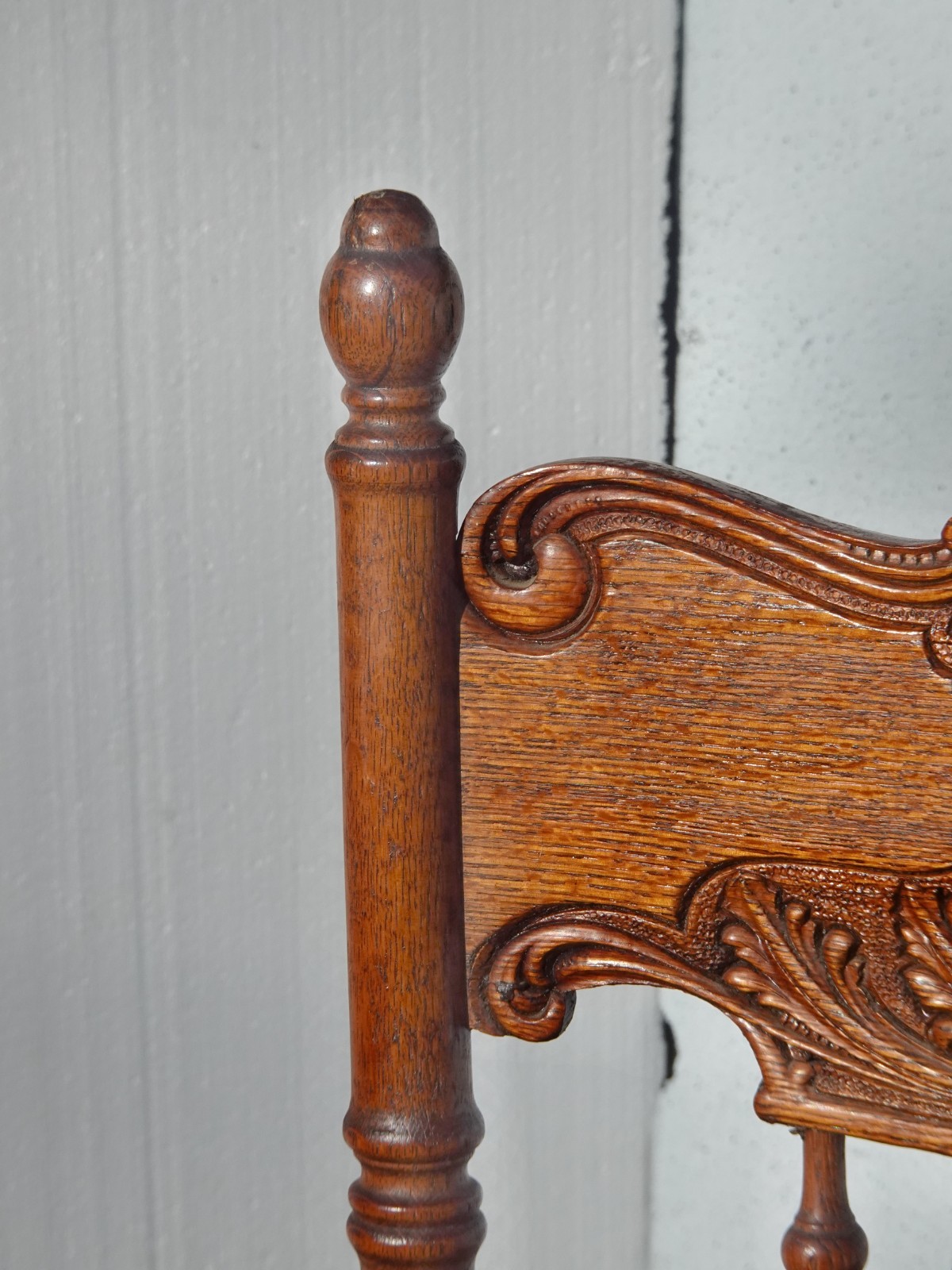 Chairs Pressed Back ~ Set of Four Cane Vintage French Country Golden Oak Chairs