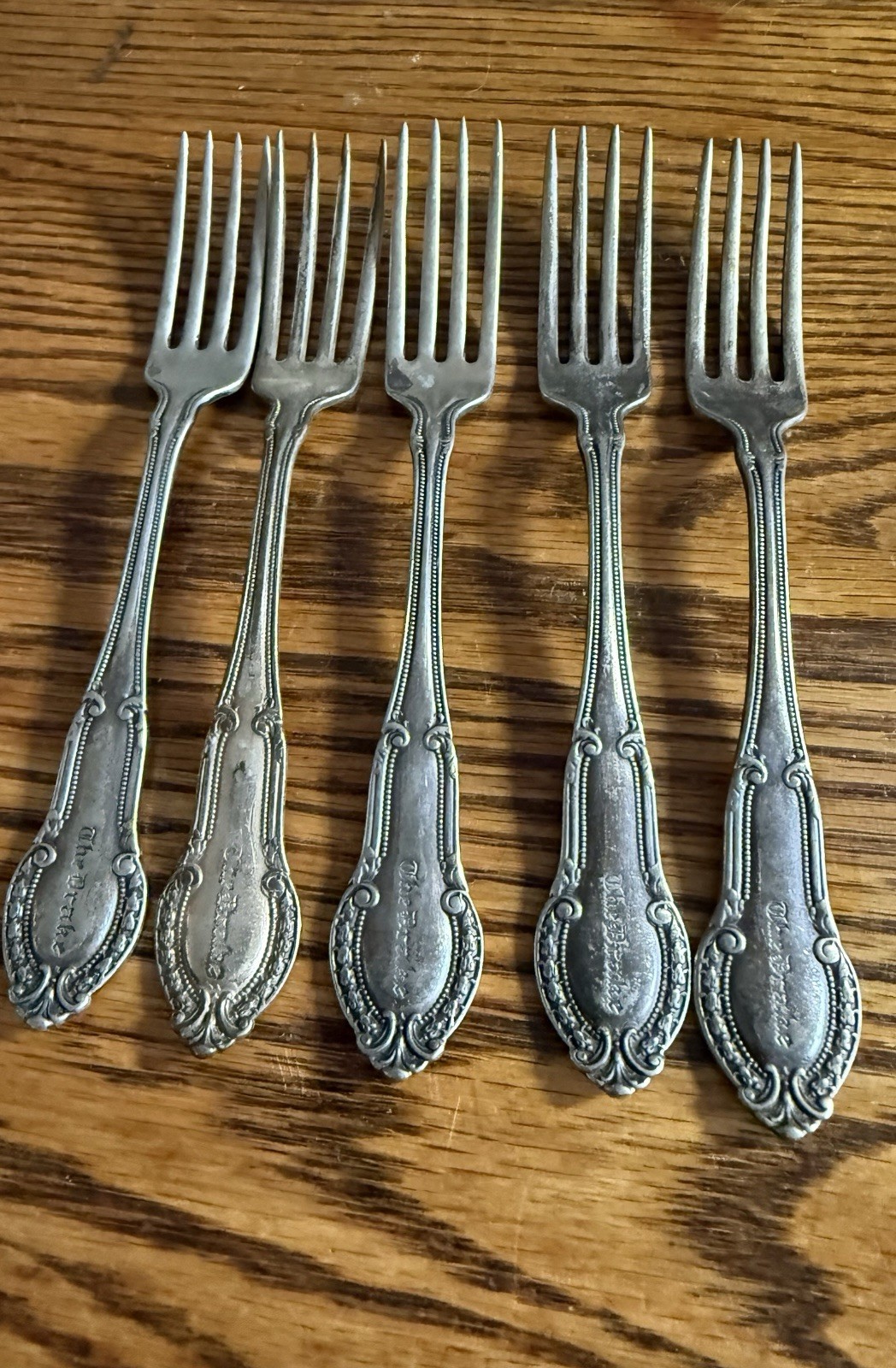 The Drake Hotel Chicago Vintage Dinner Forks- Set Of 5/ 7”