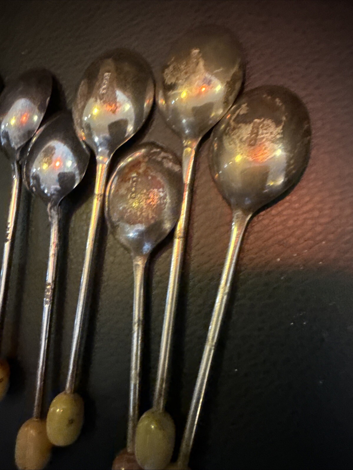 10 Silver Plate Coffee Bean Spoons