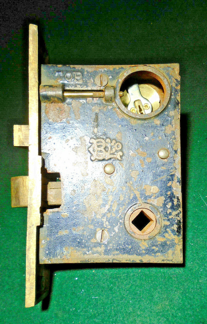 BARROWS #342 ENTRY LOCK w/CYLINDER & KEYS – 7 7/8″ FACEPLATE (12141)