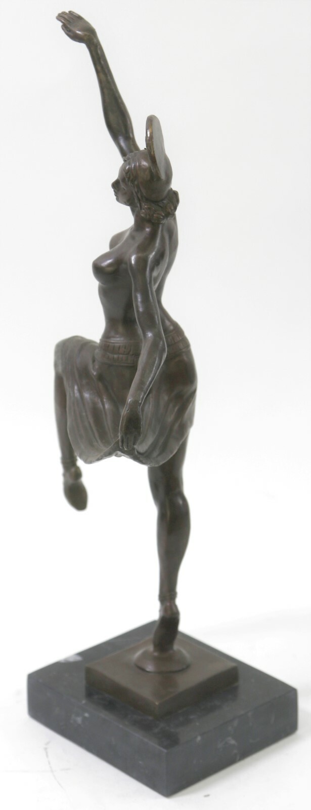 Art Deco Bronze Nude Dancer Sculpture Signed By Belleste Listed Italian Artist