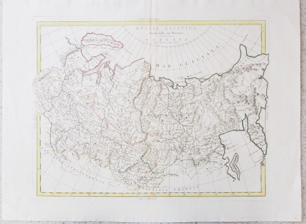 Early Map Titled “Russia Asiatica” Antonio Zatta, Venezia, 1785
