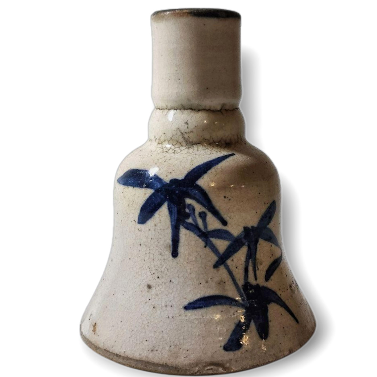 Japanese Antique Ceramic Vase Edo Period 19th Century Bell Shape 4.7 inch