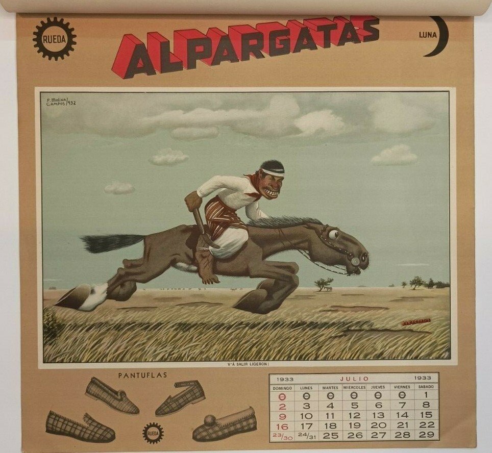 Molina Campos calendar 1933 Alpargatas Gaucho Complete