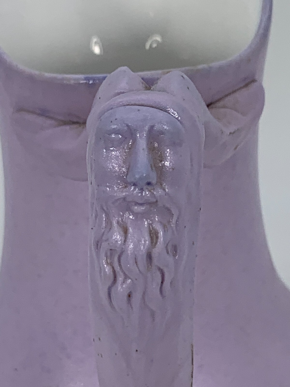 Antique Samuel Alcock Stoneware Jug Pitcher Lilac Cherubs England Victorian