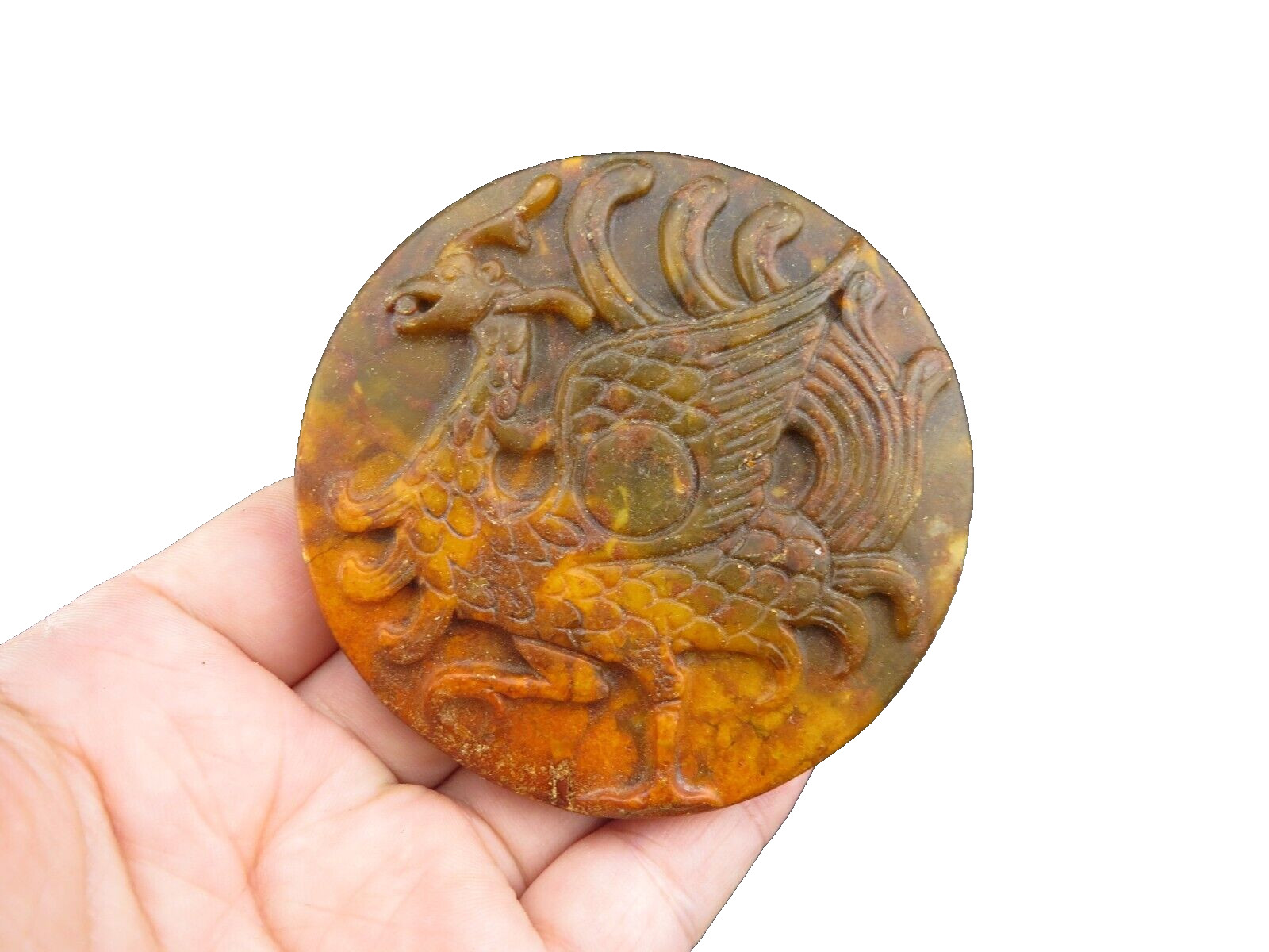 Chinese old jade,Hongshan culture,collectibles,rare Phoenix choi,pendant K(286)