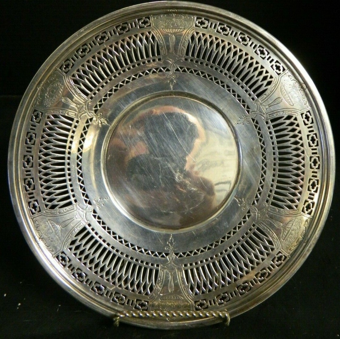 Vintage W.B. Mfg. Co. Reticulated EPNS 10.13″ Plate / Tray #3030 Excellent Cond