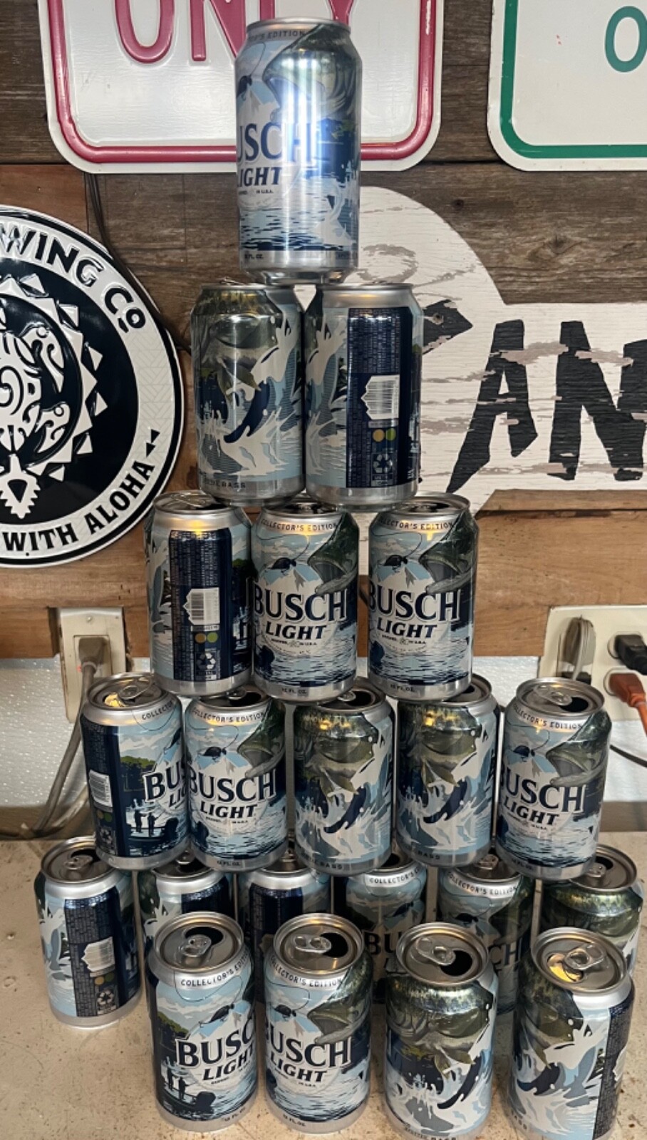 Spotted Bass Busch Light Collector’s Edition EMPTY Beer Cans 2024 Edition