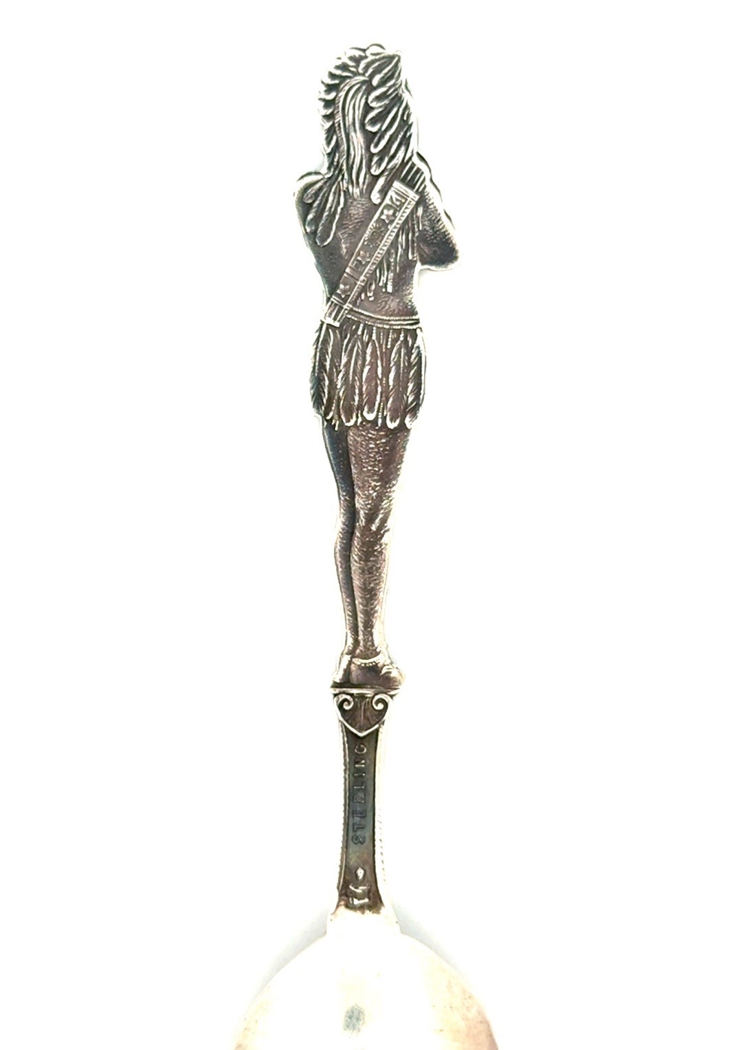 .925 Sterling Silver Full Figure Native American Souvenir Spoon, 18.7g