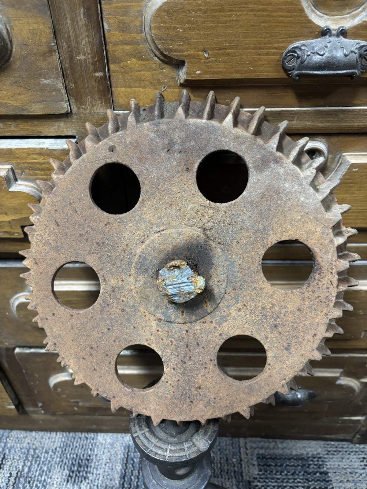 Antique 12” Cast Iron Gear Vintage Sprocket Steampunk Industrial COOL DESIGN!!!!