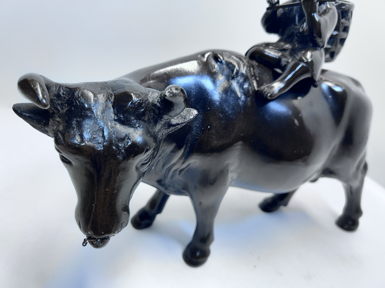 Vintage Copper Water Buffalo Sculpture Japanese Artisan Handcrafted Very Heavy