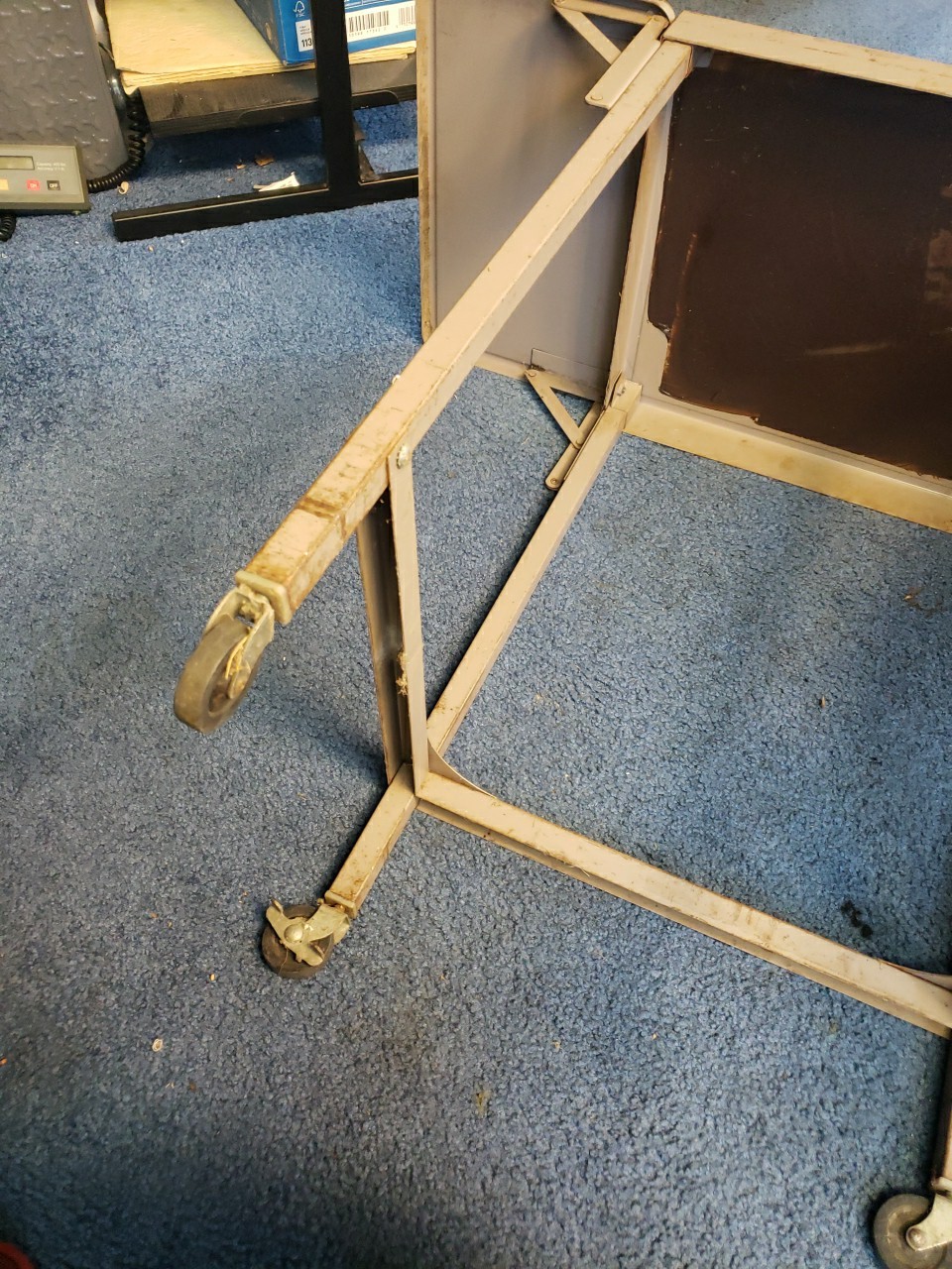 INDUSTRIAL TYPEWRITER TABLE drop leaf rolling stand vintage