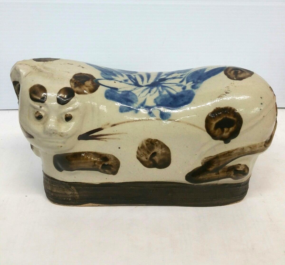 Chinese Porcelain Glazed Opium Cat Pillow