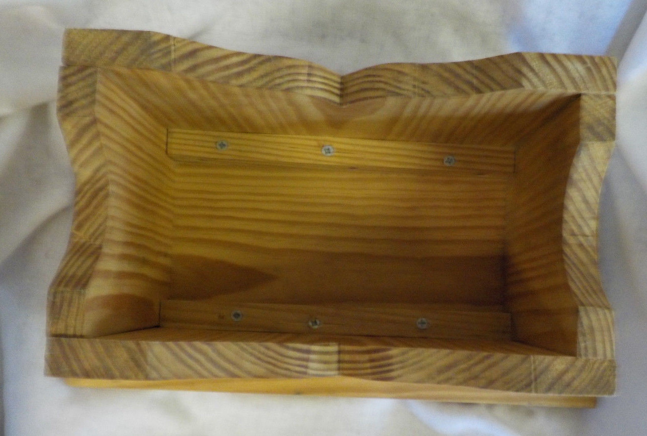 Vintage Hand Crafted Wooden Step Stool 1980’s 7.5″ Tall 15.25″ Wide Depth 9.5″
