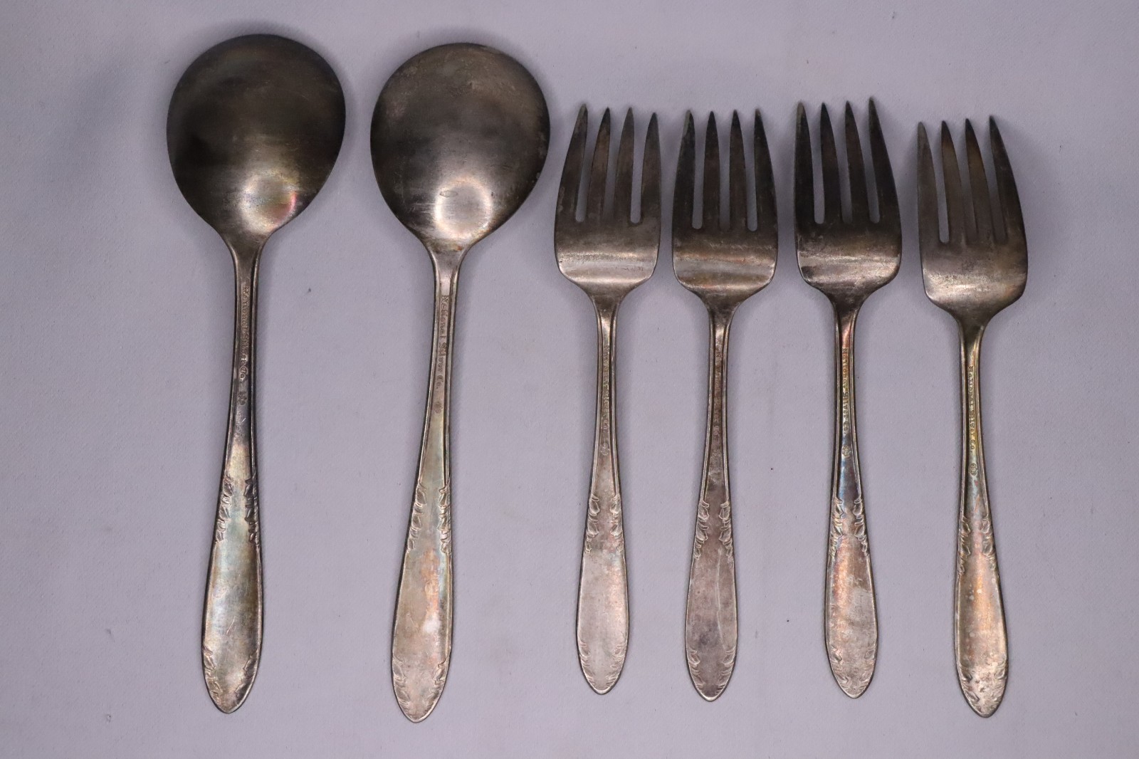 Vintage King Edward Silverplate Flatware National Silver Co. Lot 6 Pieces