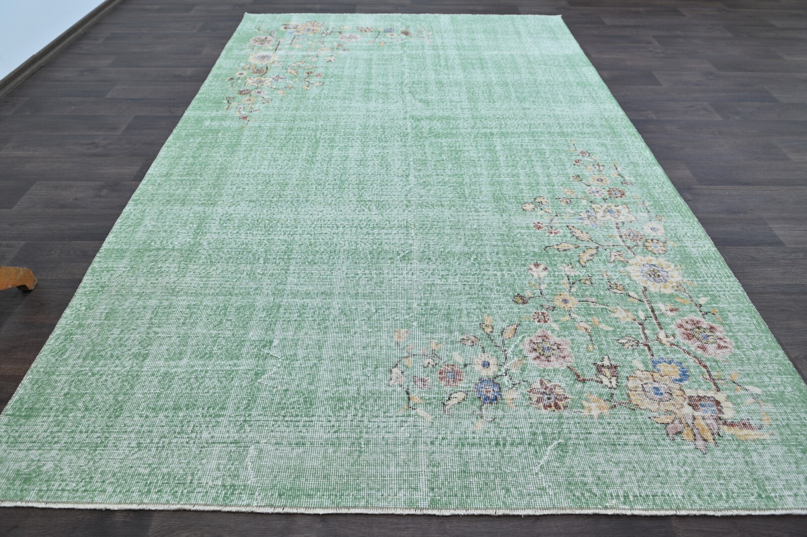 Oushak Turkish Vintage Rug 6×10 Kilim Rug Anatolian Handmade Boho Decor GREEN