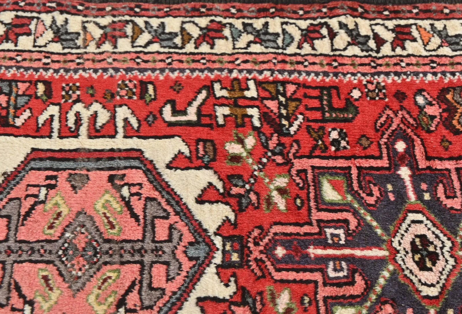 Handmade Geometric Wool Oriental Runner Rug Vintage Hallway Carpet 2’4X9’5 ft