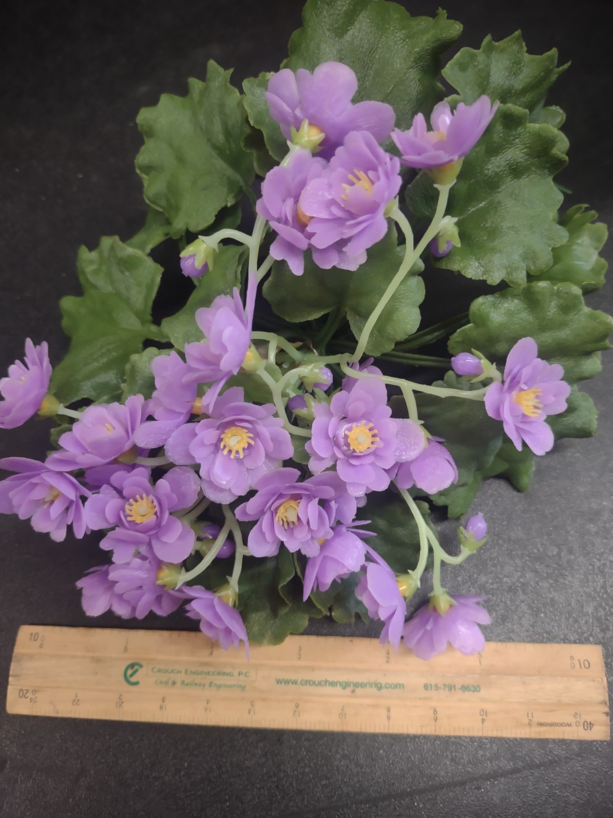 Genuine 1960s Vintage Poly Plastic Flower Plant: African Violet, Millinery
