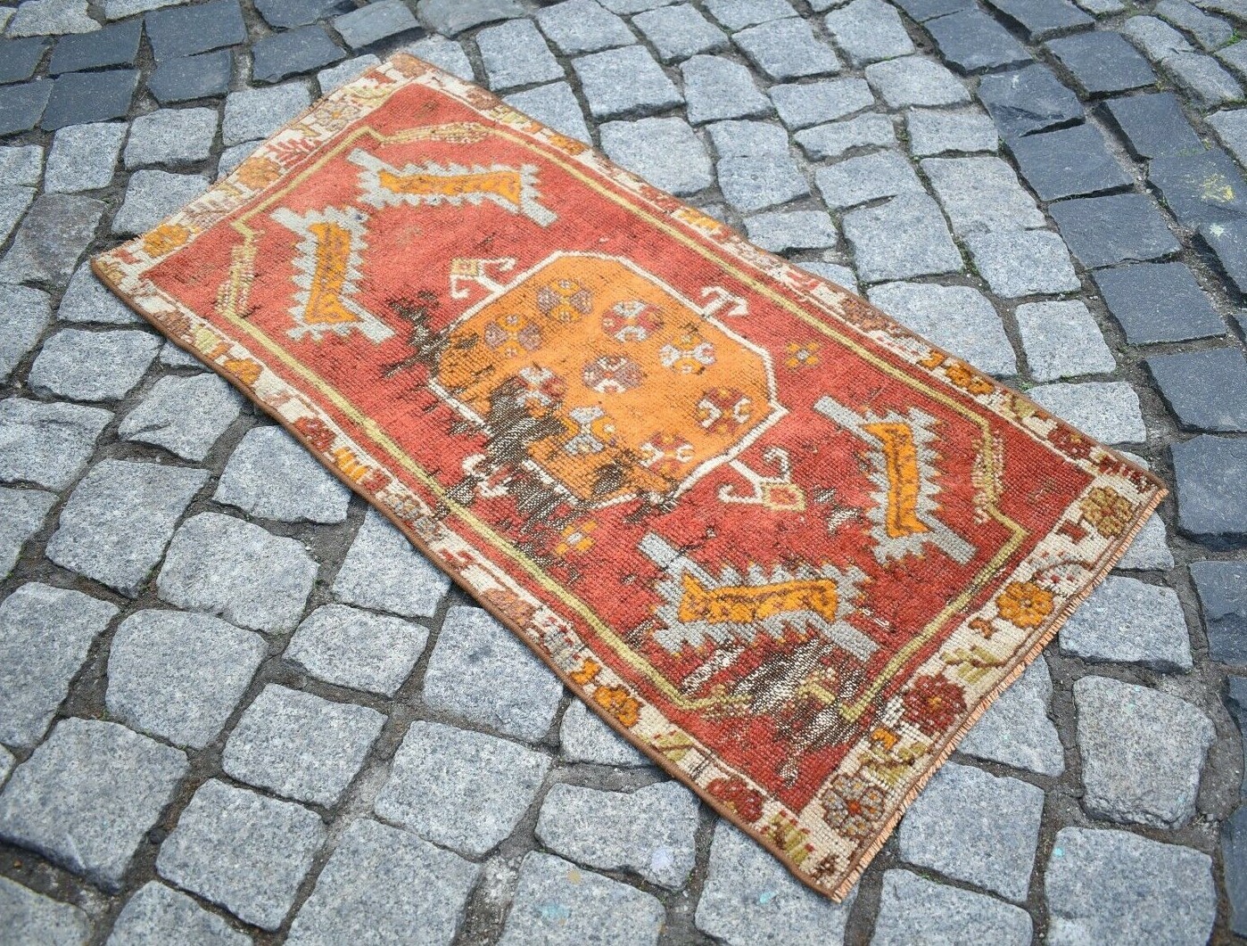 Marvelous Antique Rug Rare Awesome Collector’s Piece Anatolian Mudjur Yastik Rug