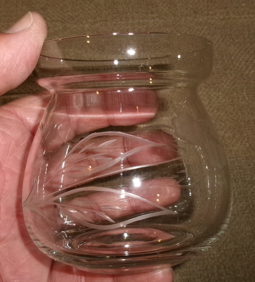Frank M. Whiting Sterling Silver Lidded Etched Glass Jam or Mustard Jar 18 grams
