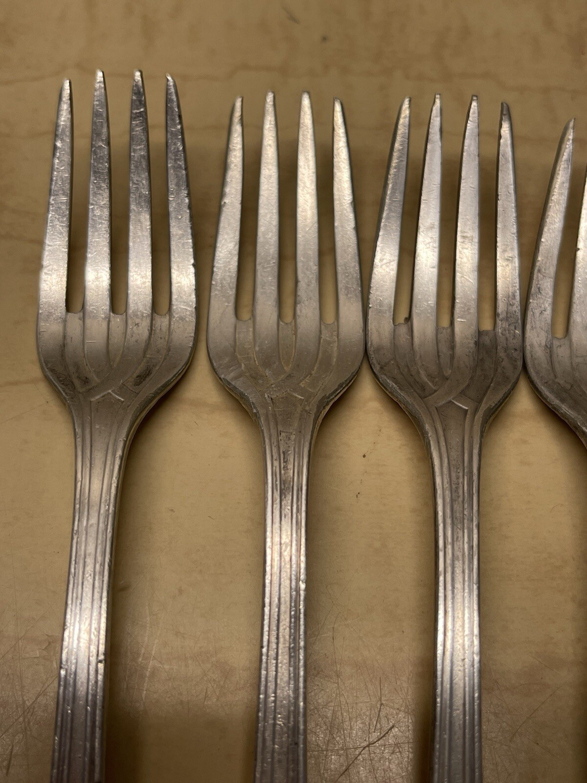 Set of 5 Vintage 1847 Rogers Bros IS Silverplate Forks 7 3/4″ Extra Long Style