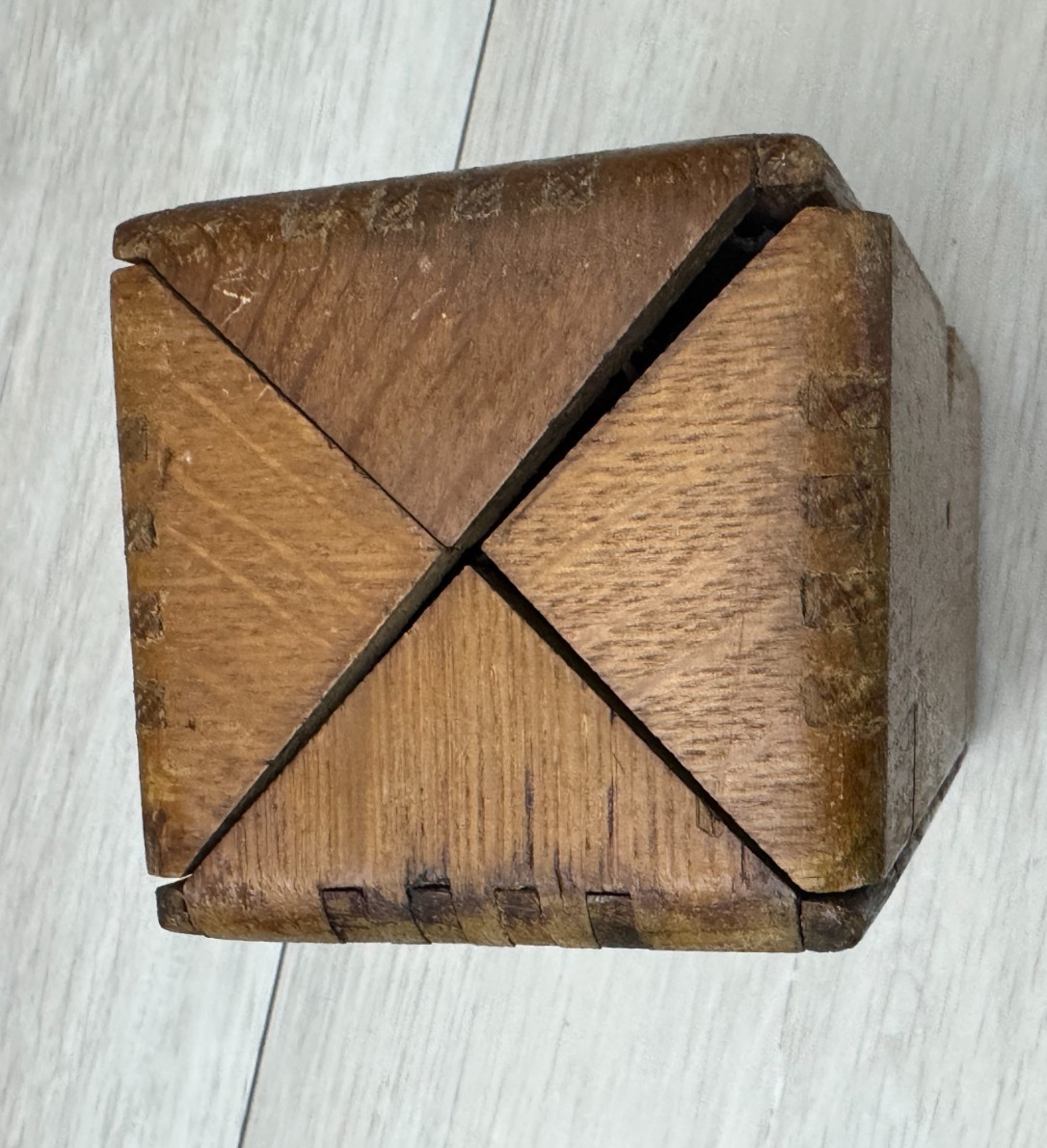 1889 Singer Sewing Machine Attachments in Folding Wooden Puzzle Box