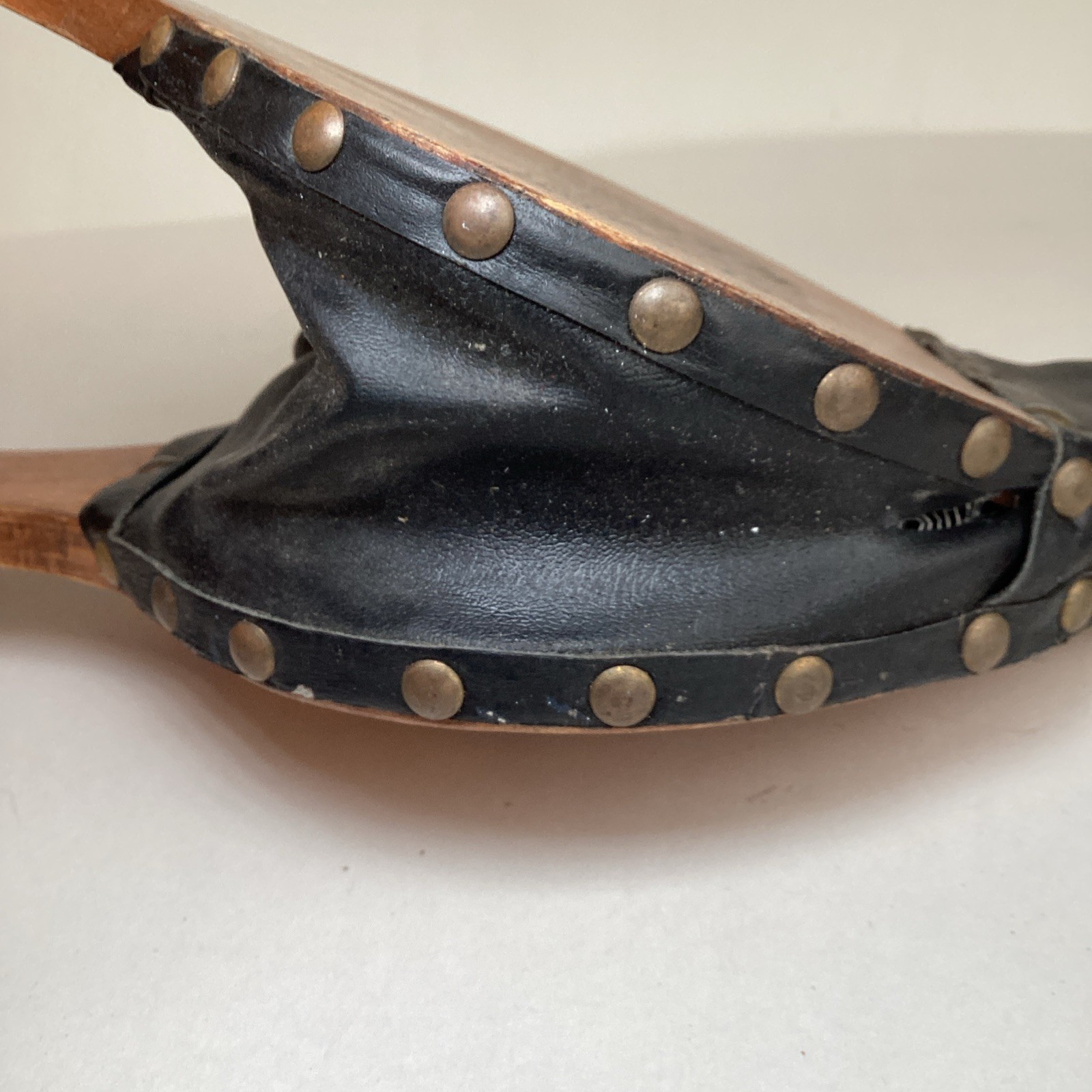 Vintage Fireplace Bellows American Eagle Wood Brass Leather Seymour Mfg 15” Tool
