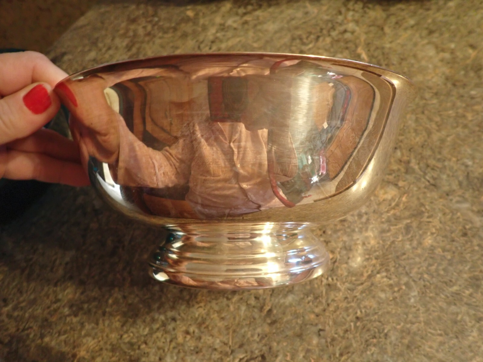 Gorham silver plate bowl YC781 9″ wide x 4″ tall glass bowl insert