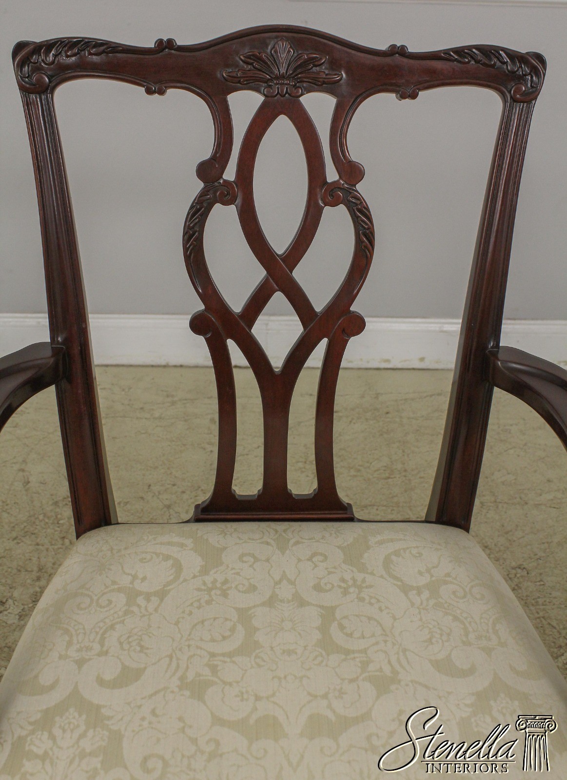 L57480: Set of 8 KINDEL Oxford Mahogany Chippendale Dining Room Chairs