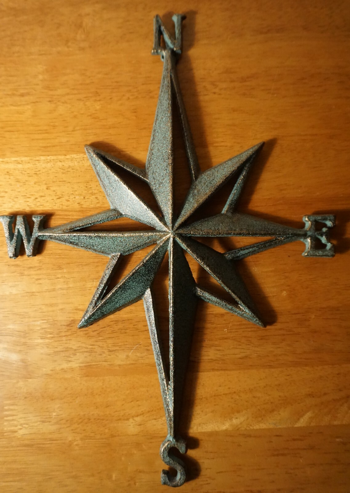 RUSTIC PATINA STYLE CAST IRON NAUTICAL SHIP SAILBOAT SAILING COMPASS ROSE – NEW