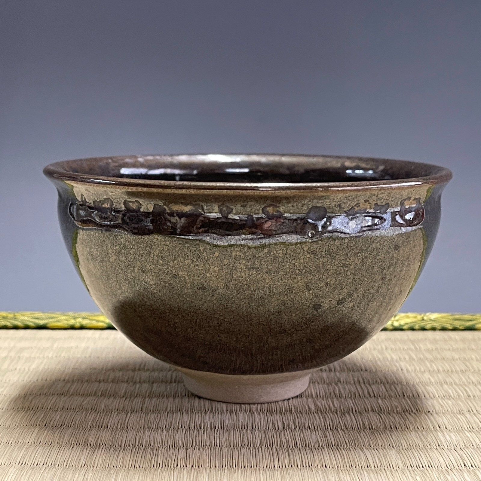 A355 : Japanese Pottery Chawan Matcha Tea Bowl Sado Tea Ceremony Vintage