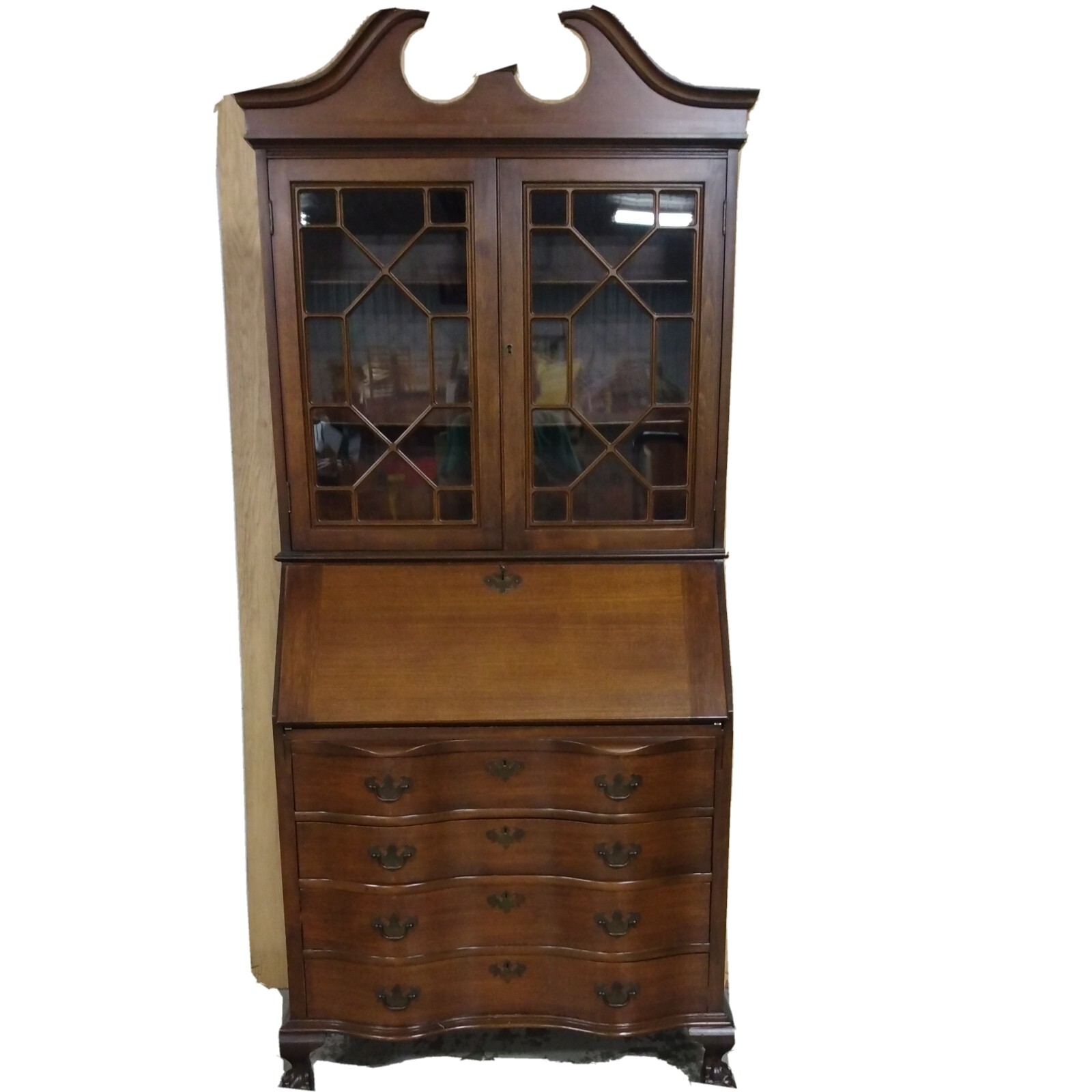 Antique Maddox Walnut Secretary Cabinet Desk w/Key & Working Locks Complete