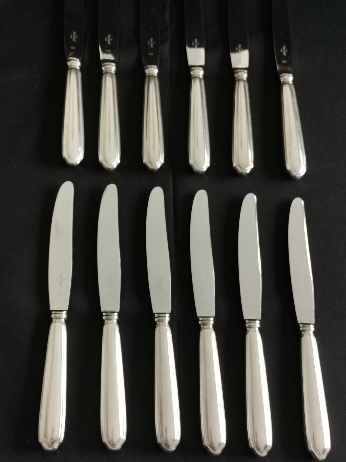 Ravinet d’Enfert Club Model 12 Silver Metal Dessert Cheese Knives 21cm