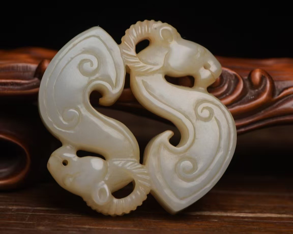Natural Hetian Jade Pendant Certificate Hand Carved Sheep Amulet Men Gift 1614