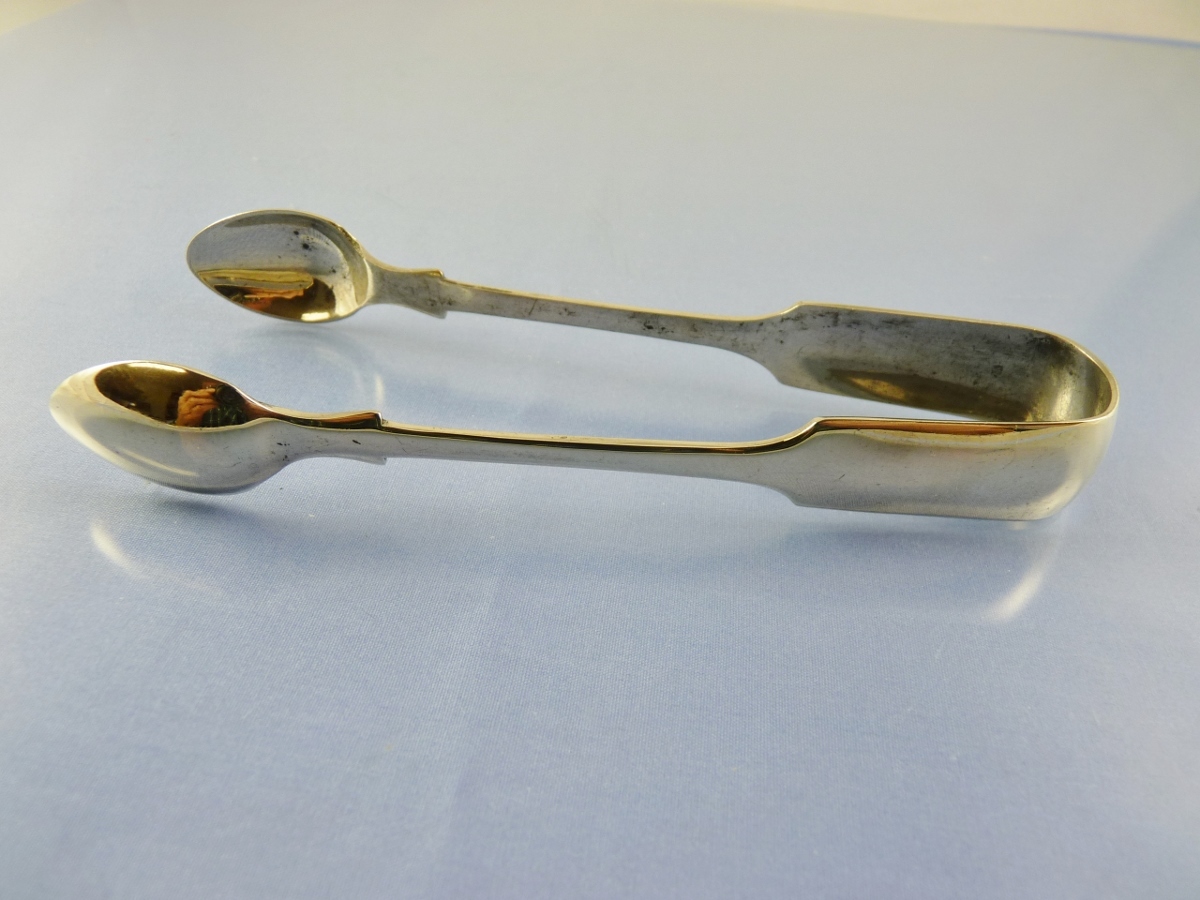 FIDDLE or TIPPED SUGAR TONGS by WILLIAM PAGE & CO BIRMINGHAM