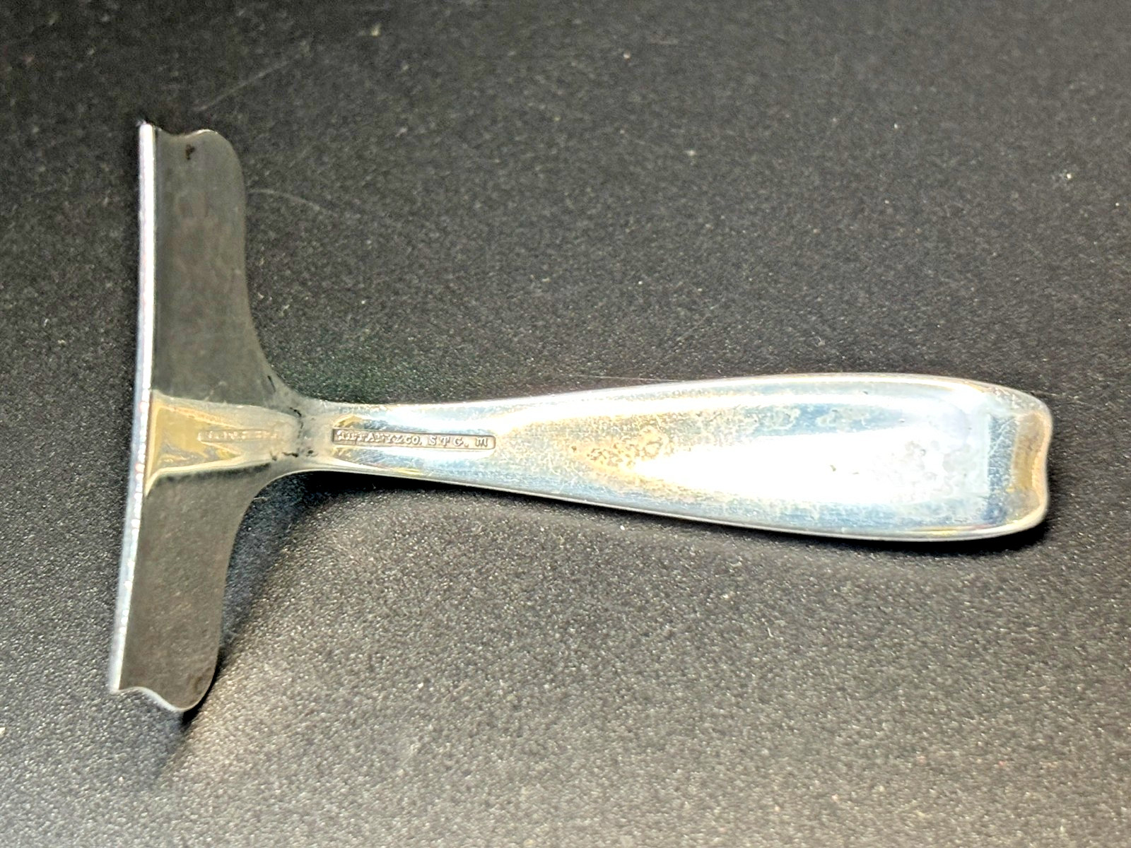 Vintage Tiffany & Co Sterling Silver Baby Food Pusher, TIFFANY & CO. STG M, Mono