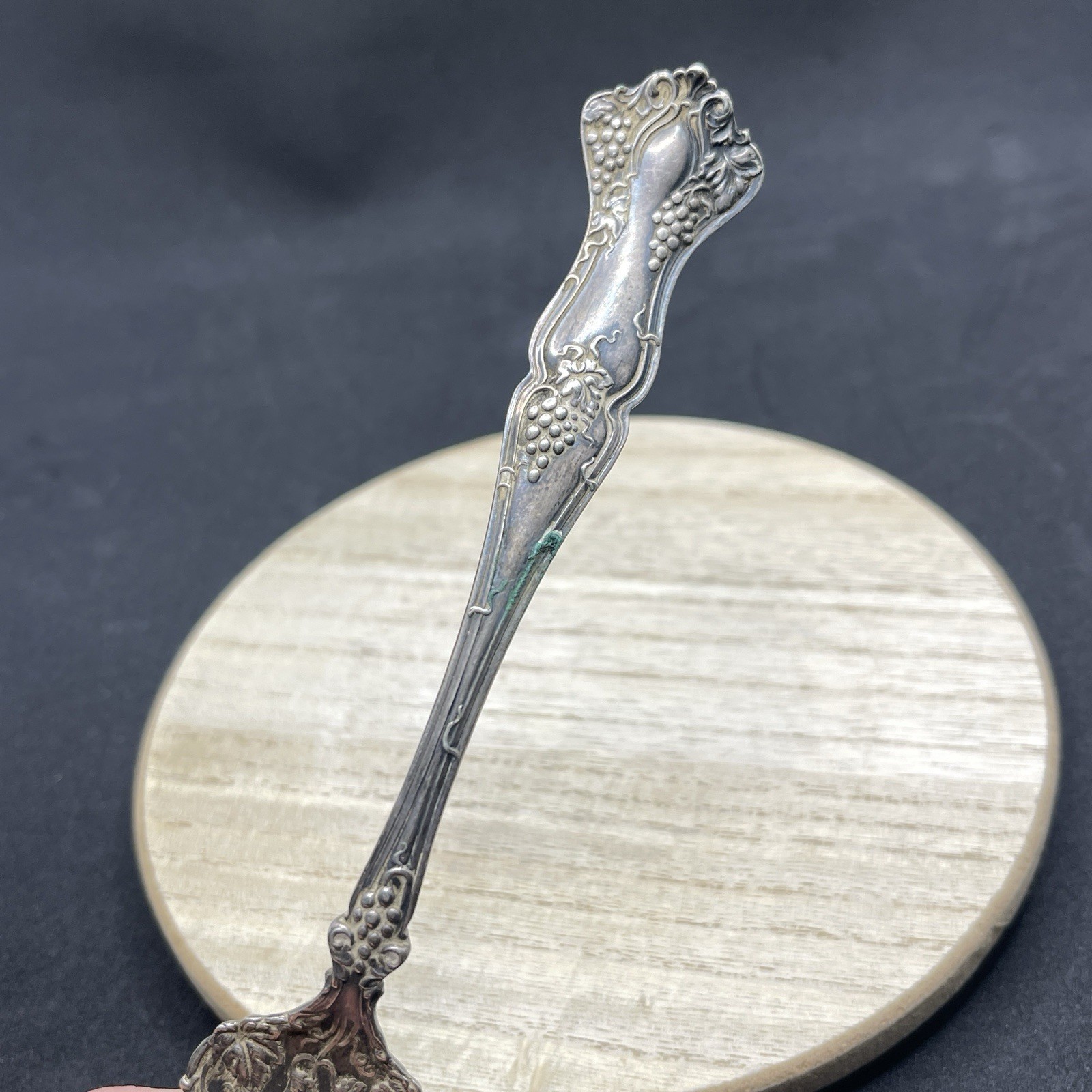 VTG Atq 1847 Rogers Bros. Silverplate Serving Meat Fork Patina Tarnished