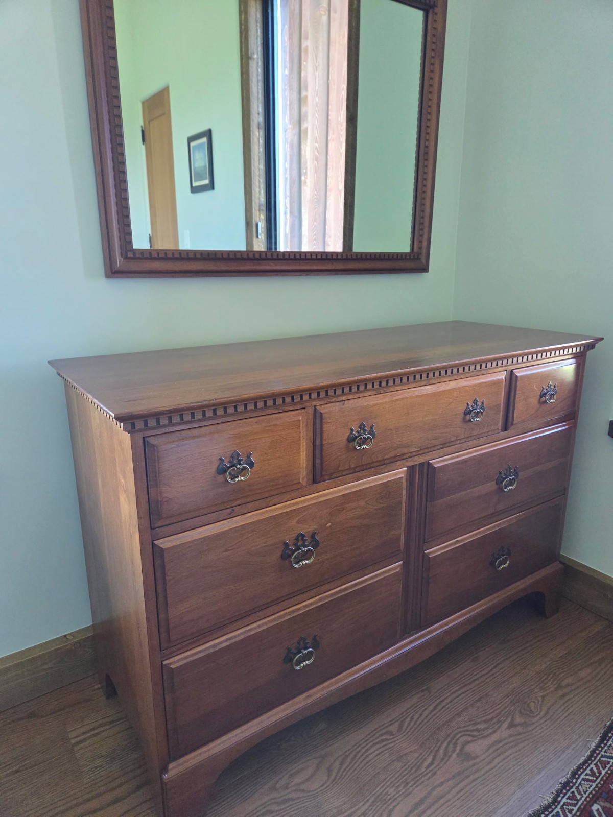 1950s Davis cabinet company solid American Cherry bedroom furniture set