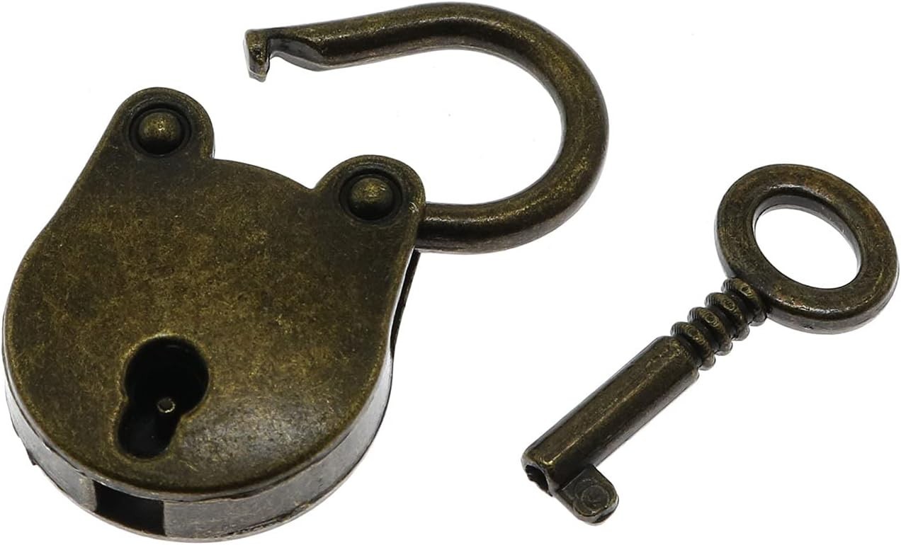 Rustproof Antique Brass Latch Lock with Key – Perfect for Wooden Boxes & Crafts