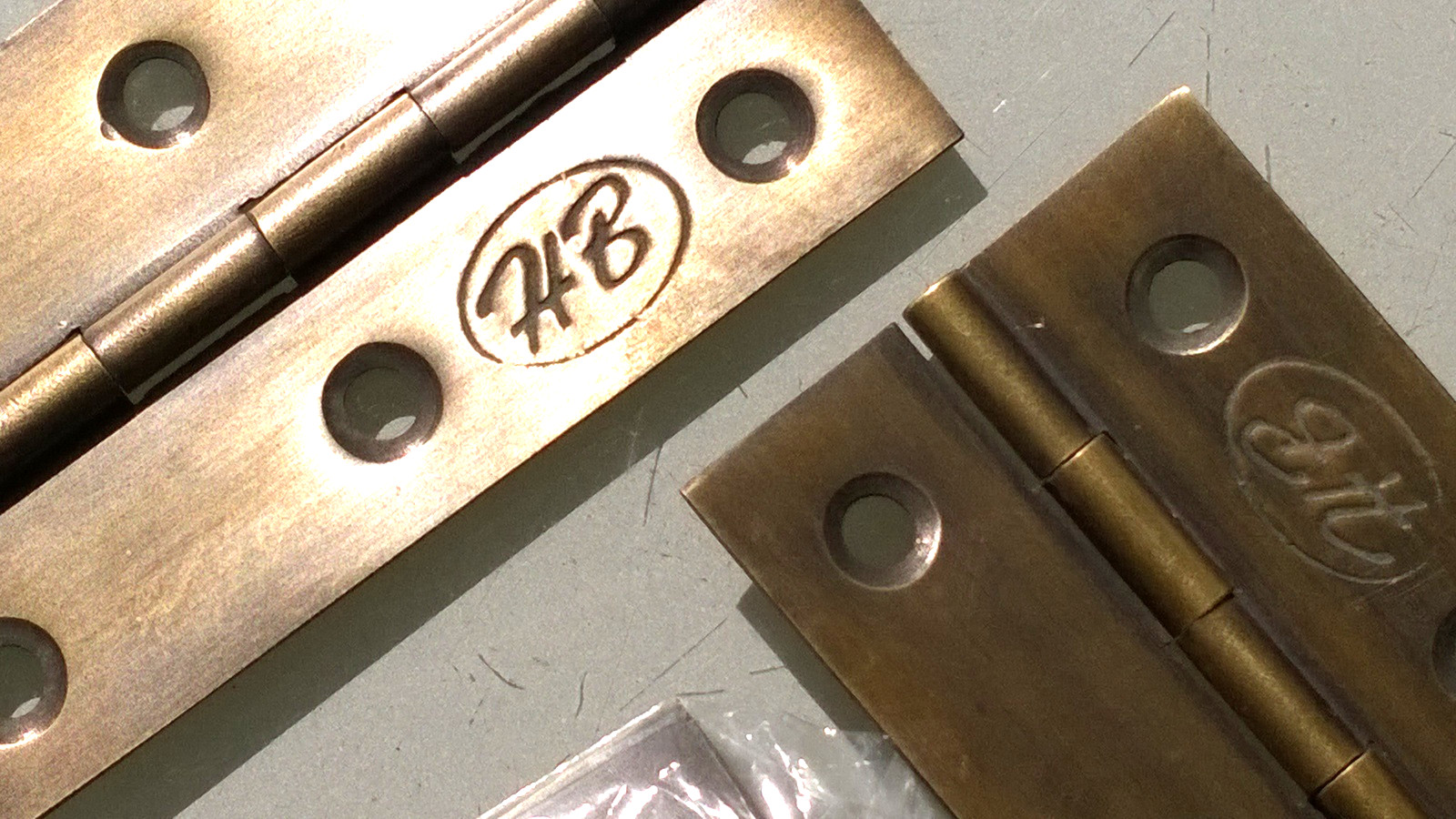 2 Small Solid Brass Hinges 3” Vintage Flush Box Door Hinges Watson 204 Antique S