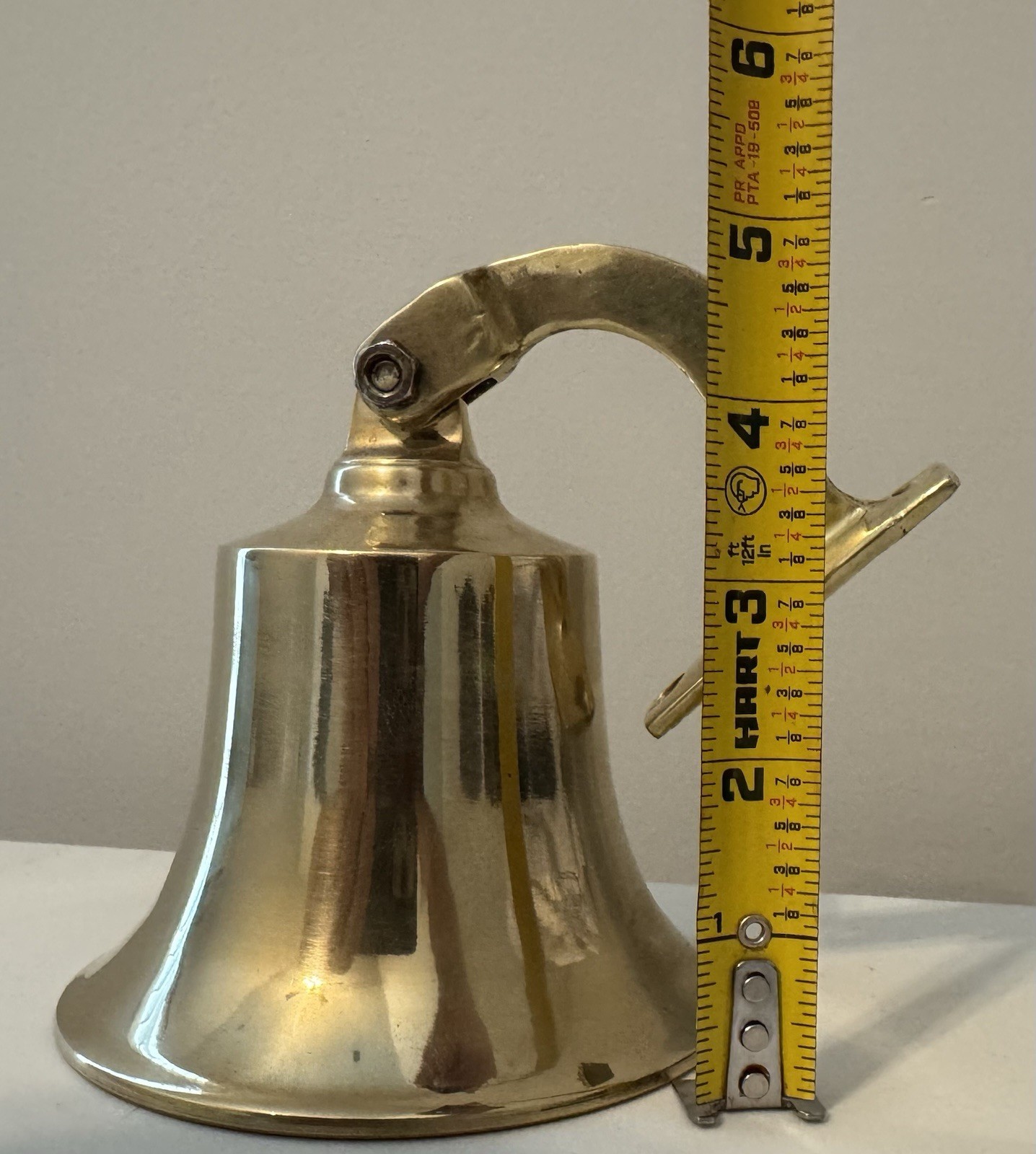 Brass Wall Mount Door Bell Pull Bell w/ Bracket and Rope Pull