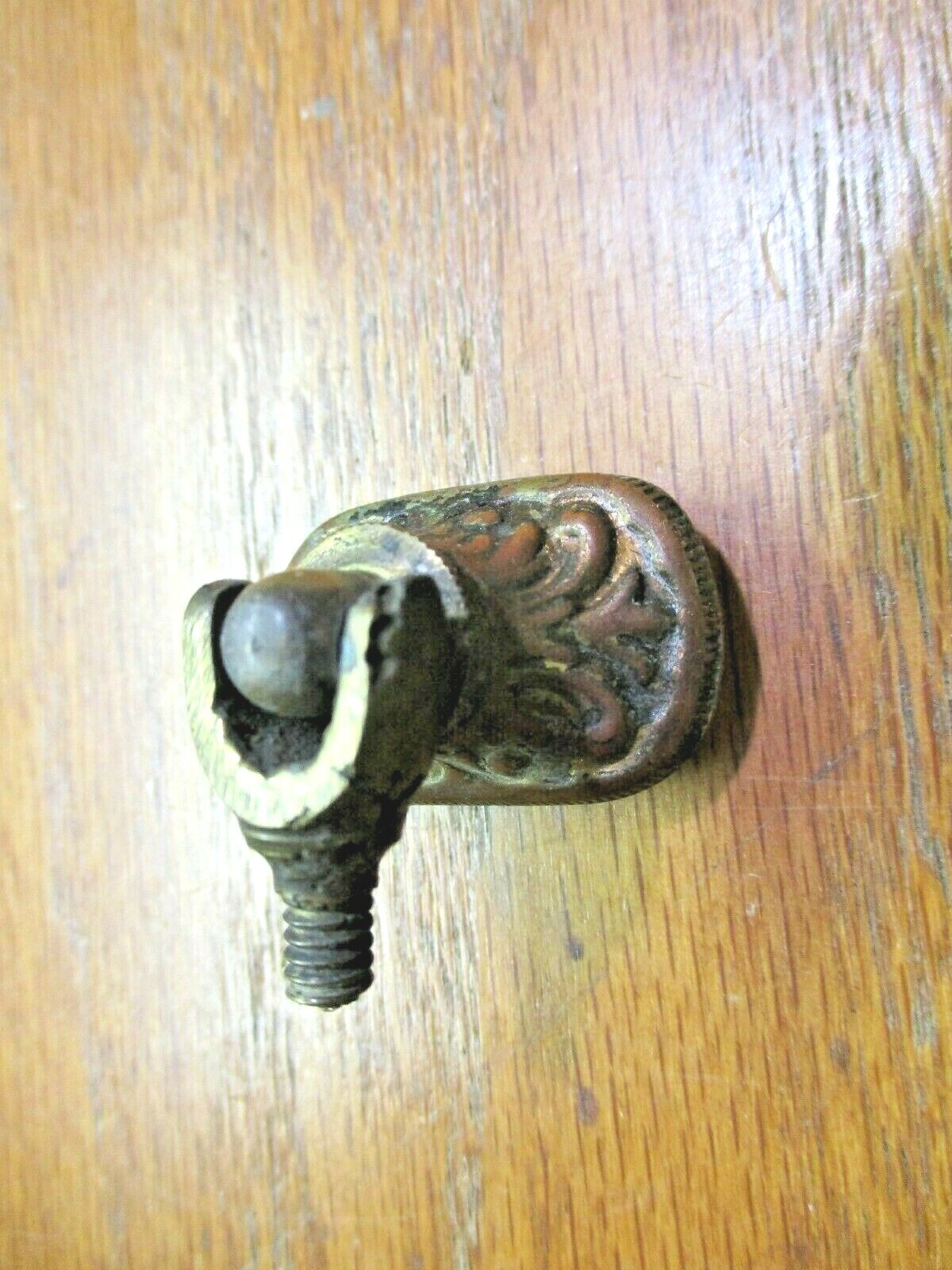 Tear Drop Pull 1900 Repair Part Dark Aged Hollow Brass Stamped Backplate Antique