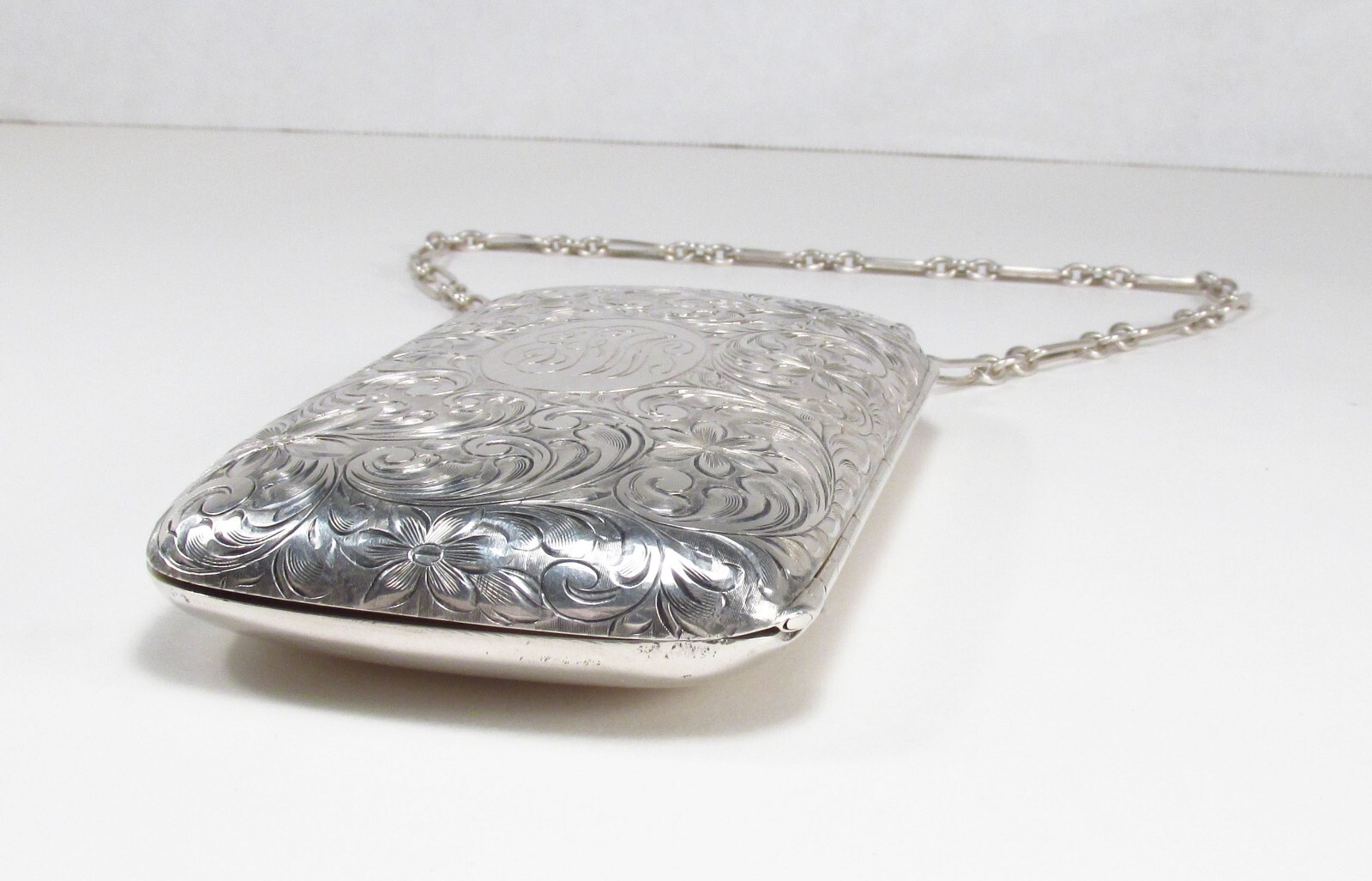 Vintage Watrous USA Sterling Silver Wristlet Dance Card Case Coin Purse Wallet