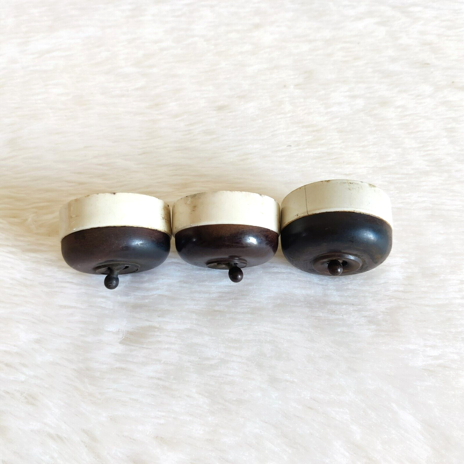 19c Vintage Sperryn Vitreous Bakelite Ceramic Electric Switch 3 Pcs England EC61