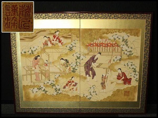 Kosaku Iida Japanese Woodblock Print “Dyeing and Weaving Diagram” Kyoto