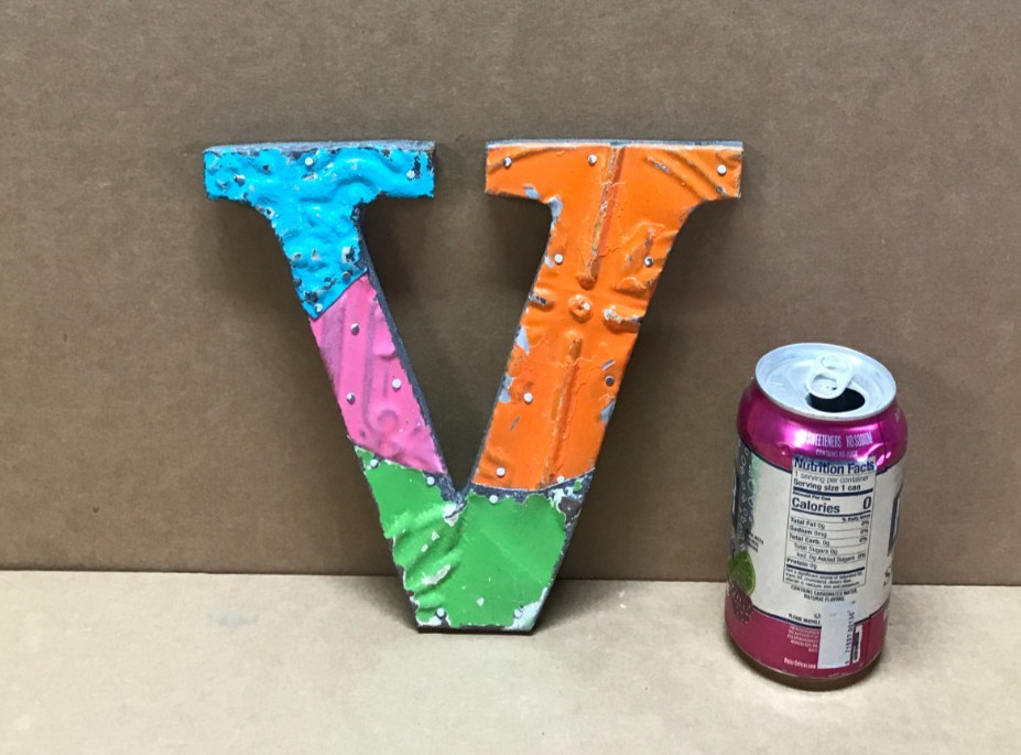 Decorative Salvaged Tin Ceiling 8″ Patchwork Mix Color Letter V Metal 248-26B