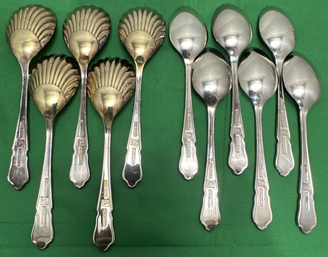 11 Pc RITZ Silverplated 6 TEASPOONS & 5 SUGAR SHELLS Arthur Price Sheffield
