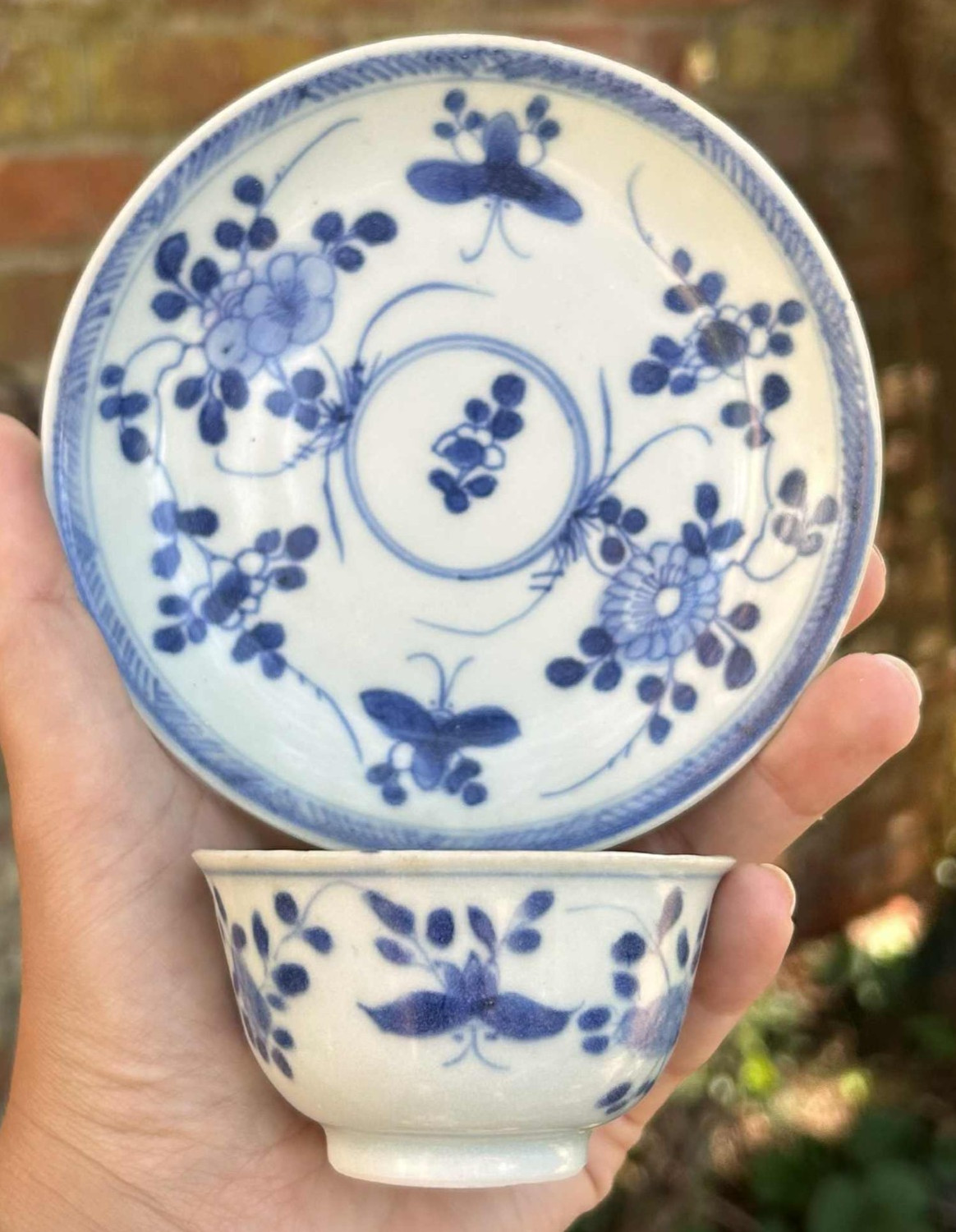 Ca Mau Shipwreck Cargo Butterfly Tea Bowl and Saucer c1725