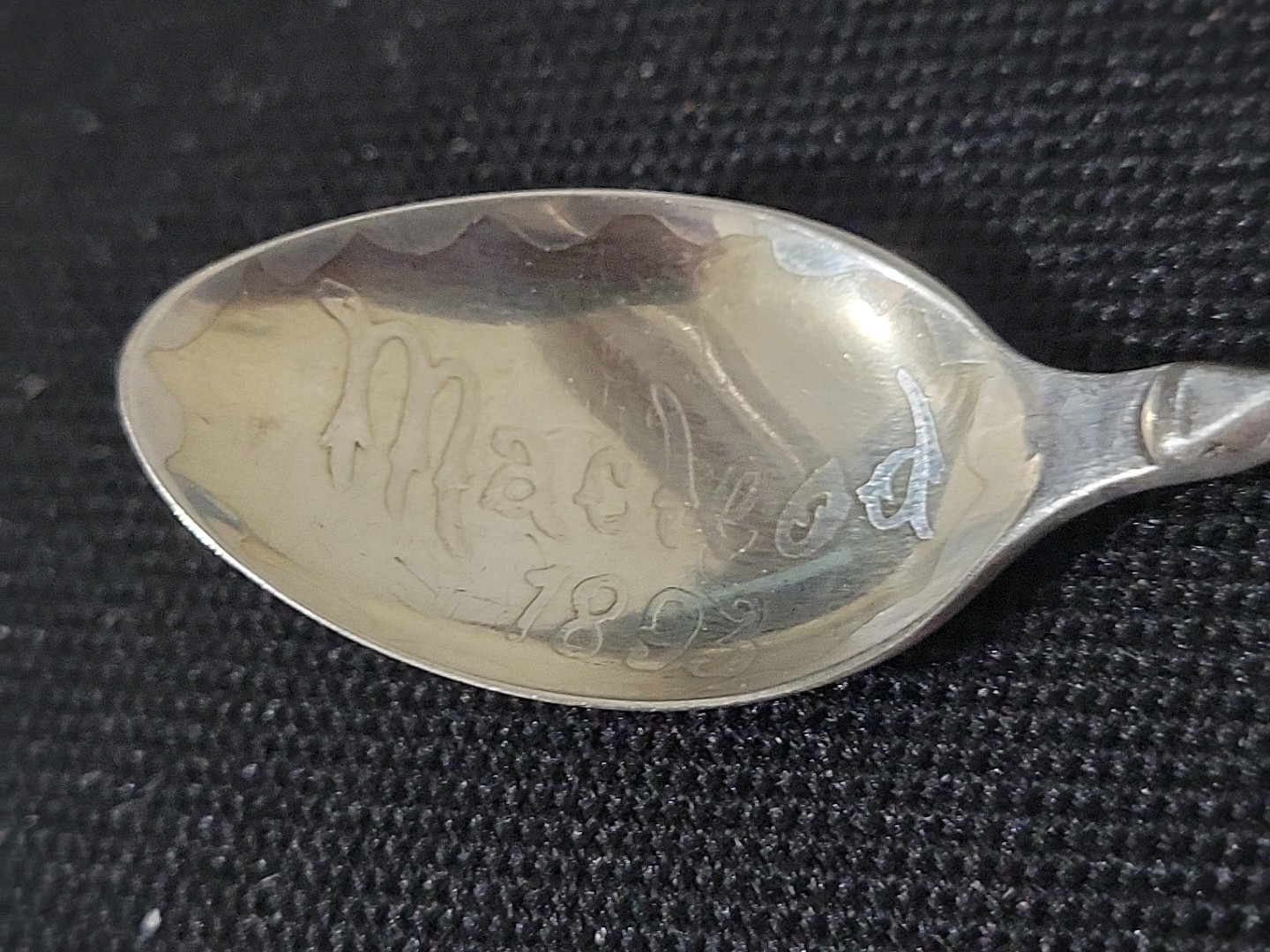 Antique Sterling Silver Spoon Macleod 1893 P. W. Ellis & Co Canoe and Peddle